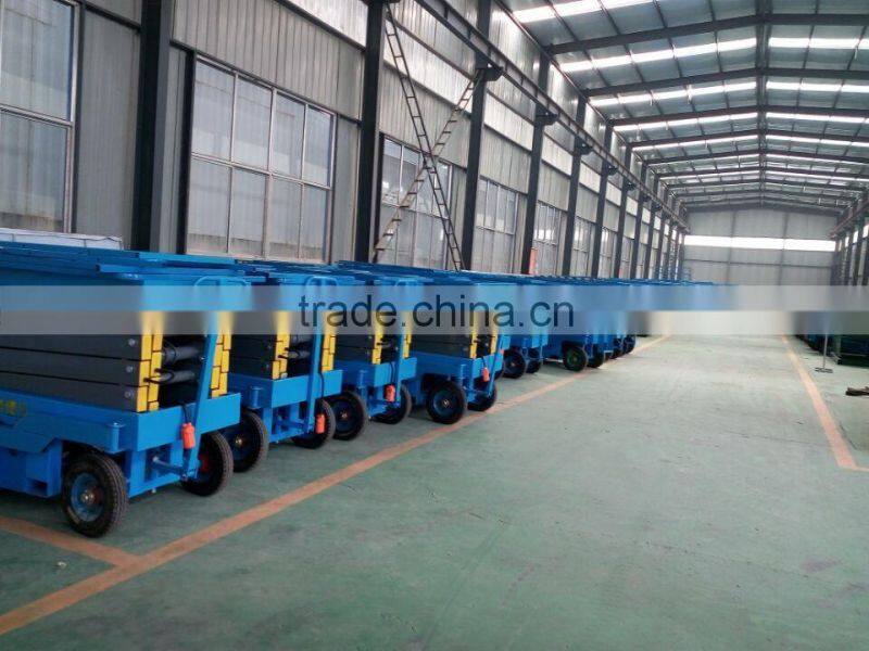 scissor hydraulic lift/stationary guide rail lift platform made in china