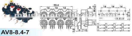 Female audio jack of digital tv converter set top box