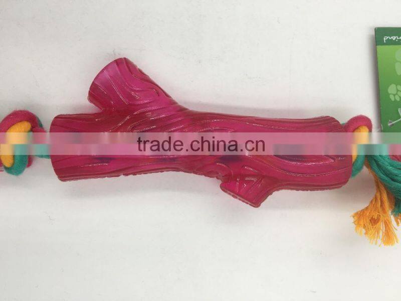 Pet rubber cotton rope toys, rubber tree trunks