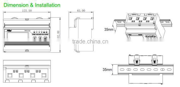 PMAC903 LCD MODBUS Three Phase Energy Meter