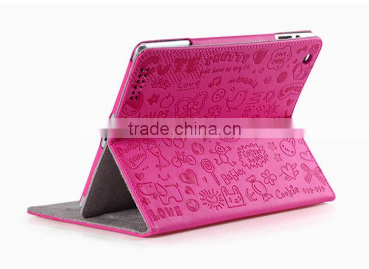 Hot selling high quality Cute stand leather case for ipad Air