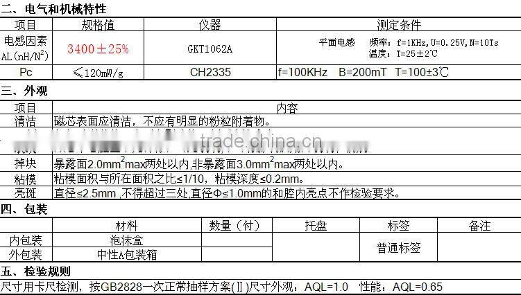 EI28 Mn-Zn high frequency transformer ferrite core PC40