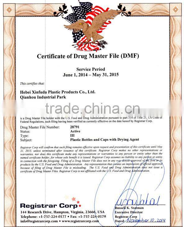 S002 15ml Plastic Reagent Bottle for Pharmaceutical