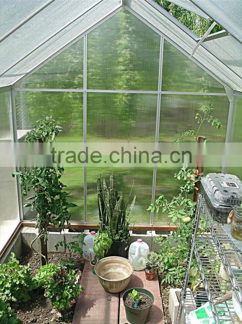 Aluminium and polycarbonate board Garden Greenhouse with 4 rooms Best sell size-GH2027