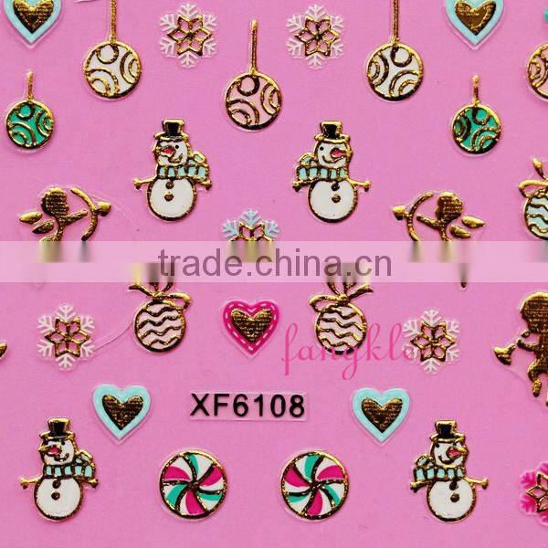 Hotselling 3D christmas nail art sticker