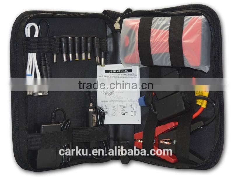 CARKU new arrival multi-function 10000mah 12v emergency car jump starter with air compressor