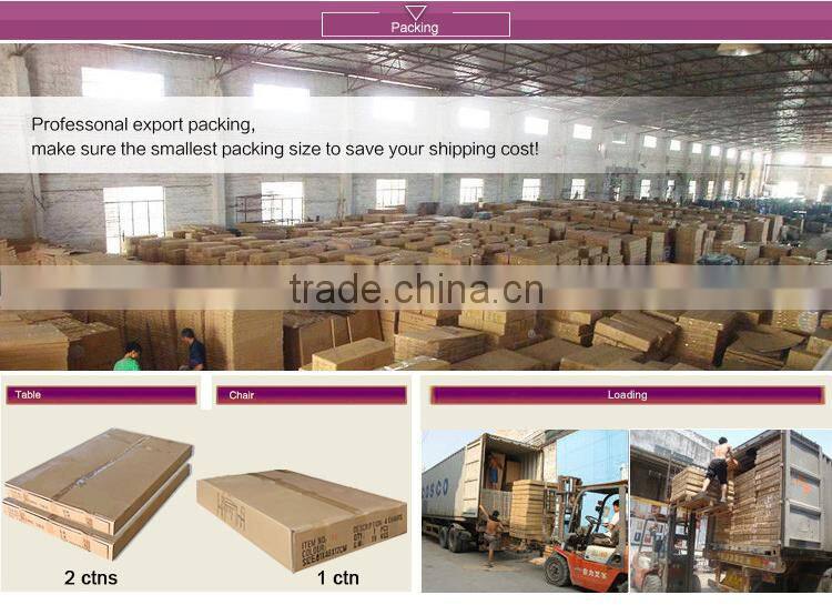 2016 Hot sale new arrival foshan black rectangle modern glass top dining table