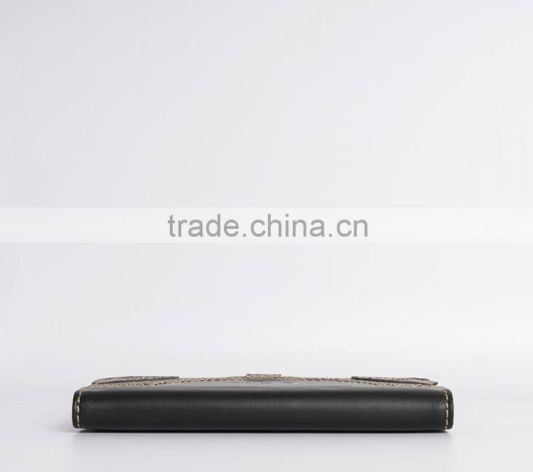case for iPhone 6S with Full-grain cowhide leather black handmade case for mobile phone OEM/ODM accepted
