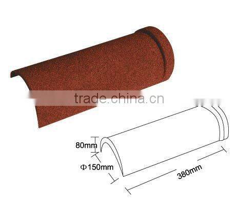 circular hip stone coated metal roofing tiles