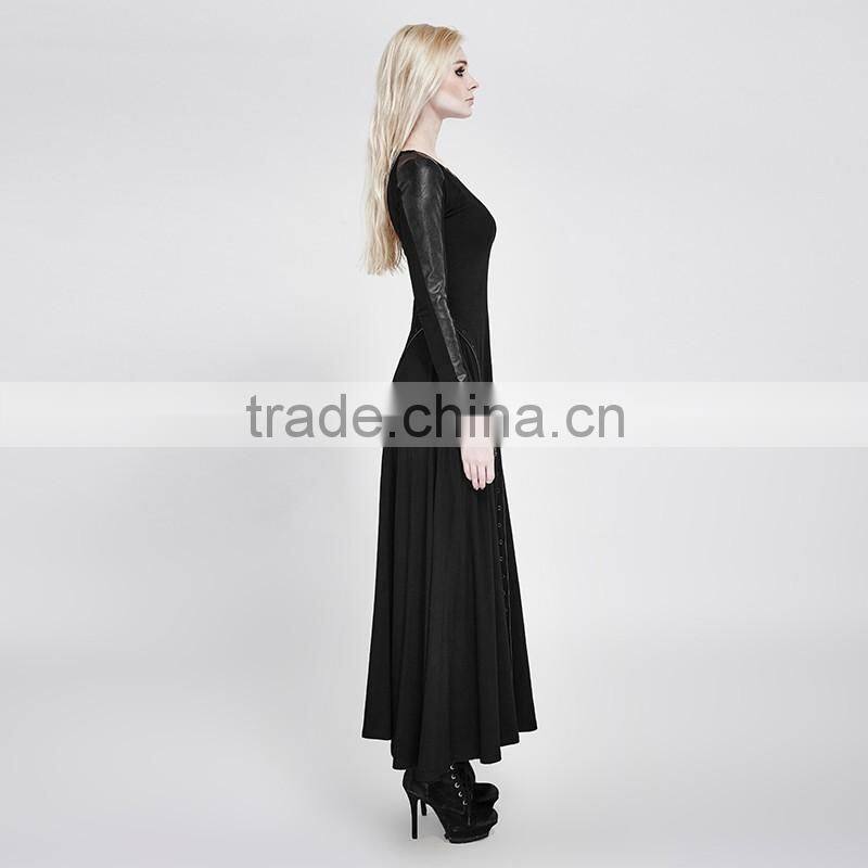PQ-178 PUNK RAVE"Thorn" Series Punk Dark Minimal Spell PU Leather Dress With Dresseyelets Decoration
