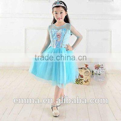 Hot sale snow queen elsa costume elsa dress for children BC2032