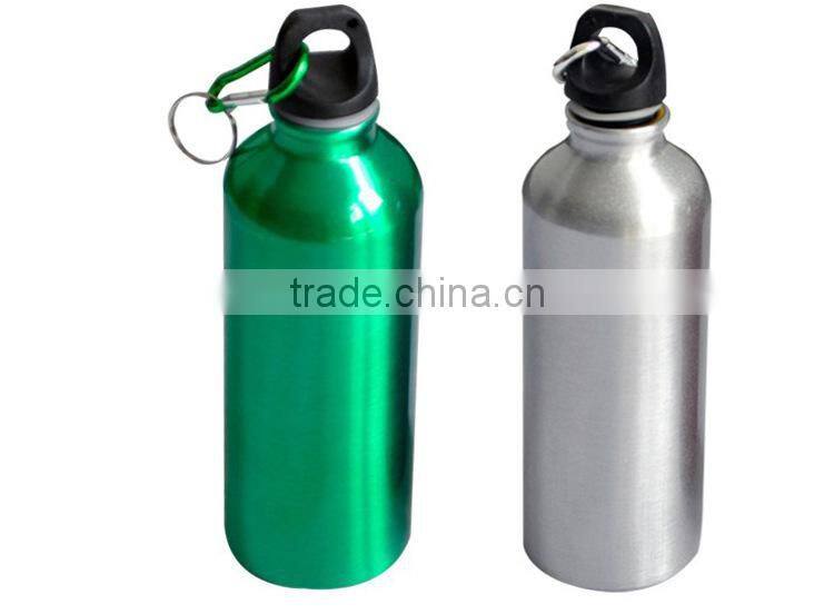 Outdoor light weight aluminum camping sport bottle with carabiner