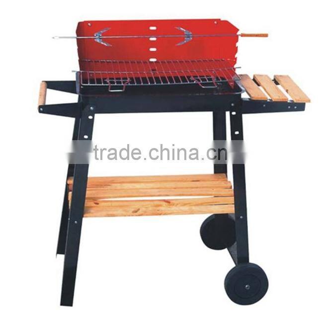 Large square pully indoor charcoal bbq grill