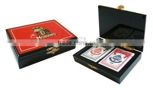 Custom Poker playing card in leather box
