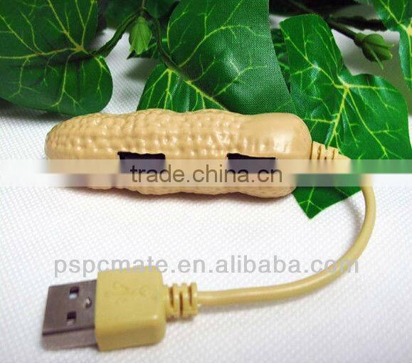 cute peanut shape usb hub 4 ports USB hub with blister package