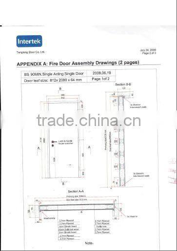 BS certificate fire door
