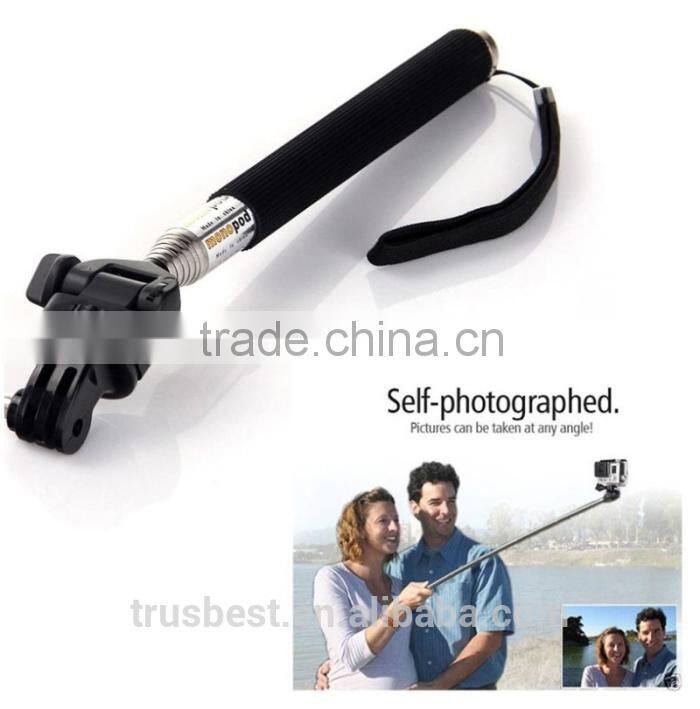 Wireless Self Selfie Stick Handheld Monopod+Clip Holder+Bluetooth Camera Shutter Remote Controller for iPhone Samsung gopro