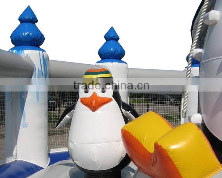 Antarctic penguins themed inflatable rock climbing wall toy