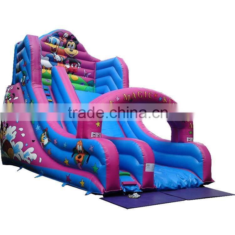 2016 New Colorful Mickey Mouse Inflatable Slide with Climb,Mickey Mouse Theme Dry Slide for Sale