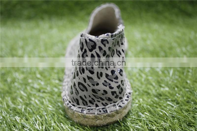 Leopard Espadrilles Ladies Shoes Jute Canvas Shoes