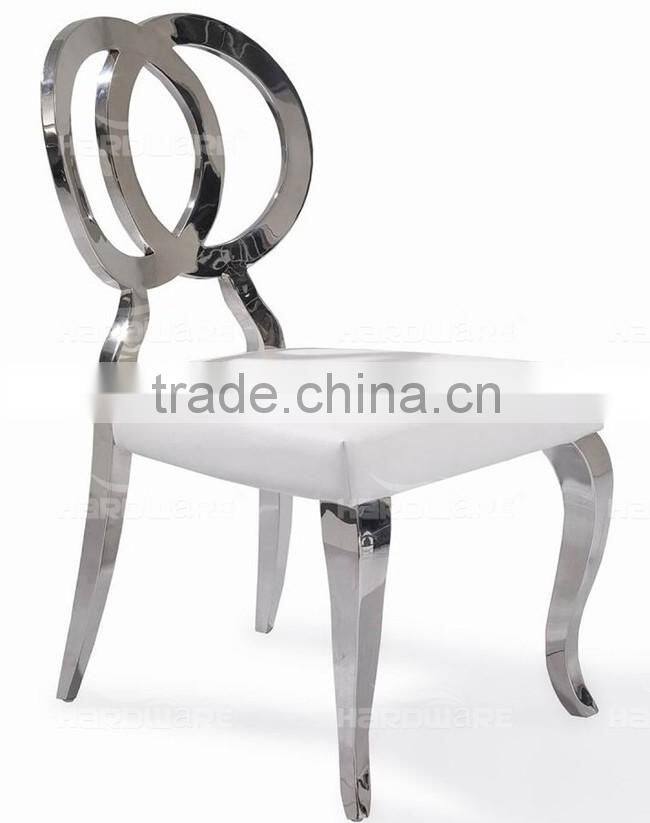 stainless steel cross back banquet chair , hotel wing back dining chair