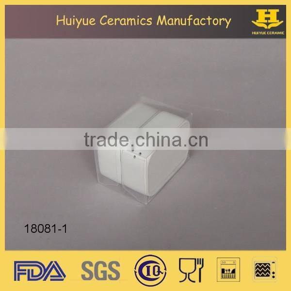 Ceramic condiment set, decorative salt and pepper shakers