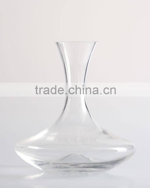 Elegant Art Glass Clear Handle Wine Port Sherry Decanter Carafe
