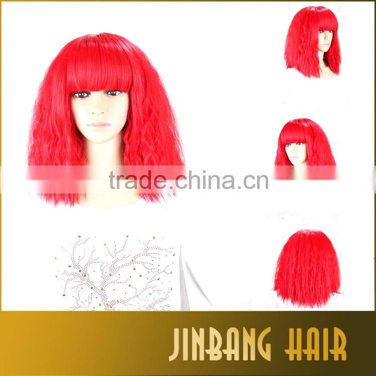 2016 New Premium Synthetic Hair Wig Black Colored Cosplay Party Wig For Wholesale