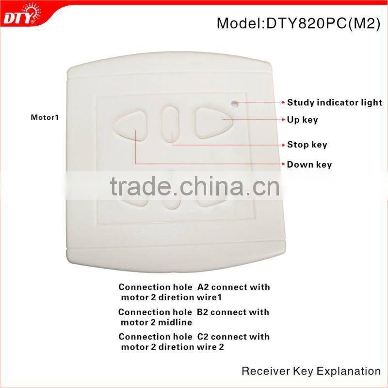 Dual tubular motor door wireless multi-channel remote control system