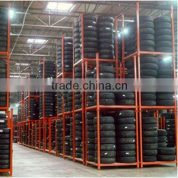 Factory tire storage stacking racks and shelves