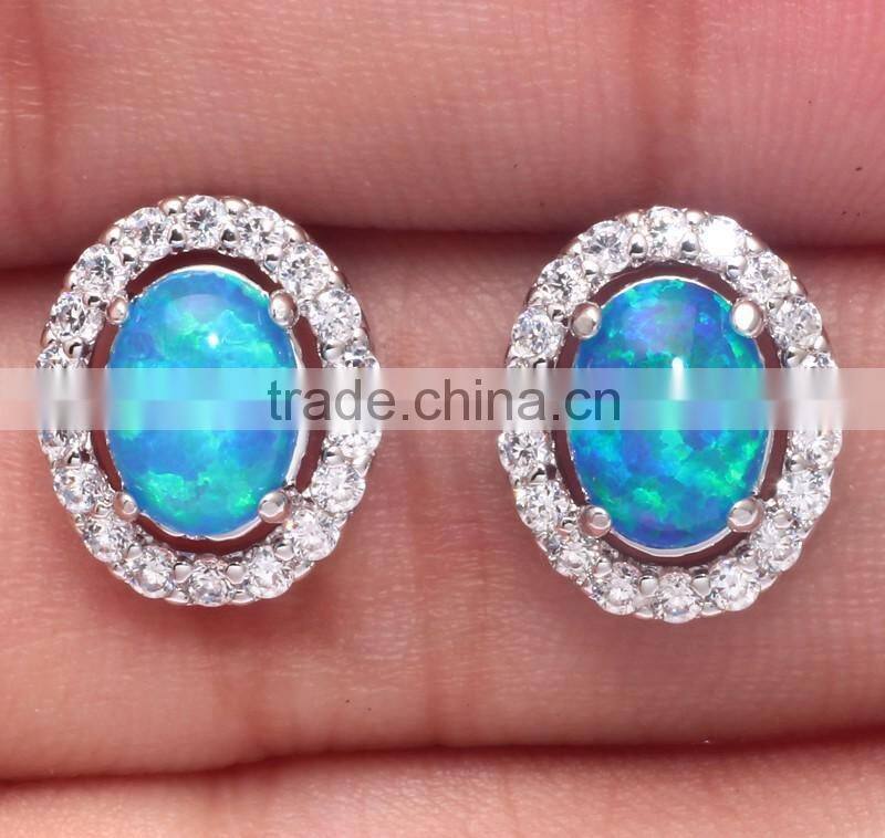 Opal Factory Direct Sale !!! Custom 925 Sterling Silver Opal Earring Wholesale