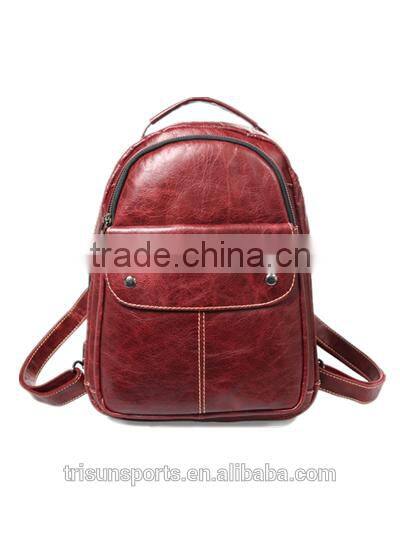 High end travel bag for young outside brand leather trendy backpack