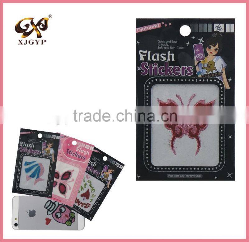 glitter temporary tattoo sticker for kids/customized body glitter tattoo stickers/glitter 3d sticker