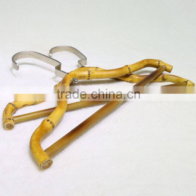 Bamboo natural wood hangers with metal hook