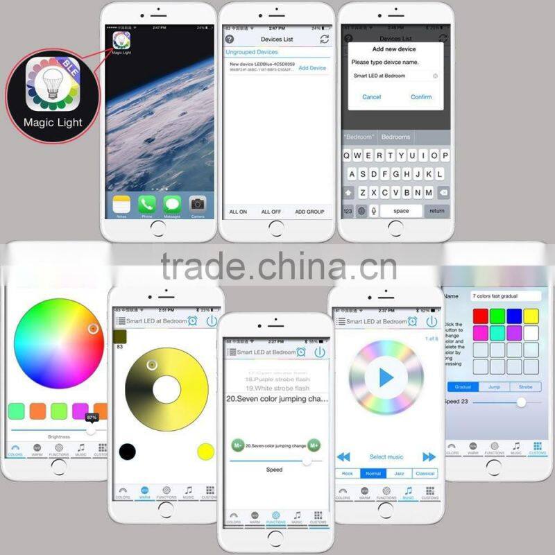 Music Alarm Group Bluetooth App Controlled Multi-Coloured Smart LED Bulb Bayonet B22