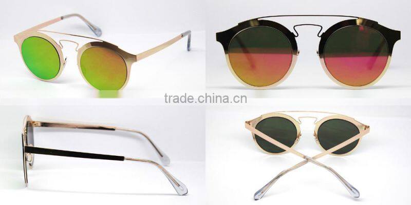 Stainless steel sunglasses,Fashion pilot round metal sunglasses