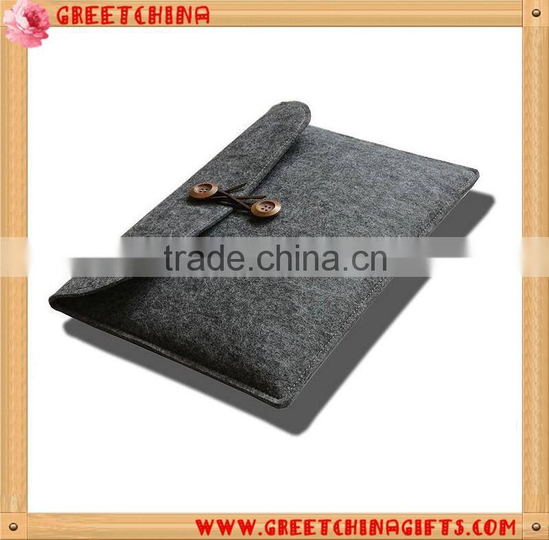 Best seeling Custom logo Felt Laptop Sleeve Bag with Button Closure for 11" 13" 15" notebook