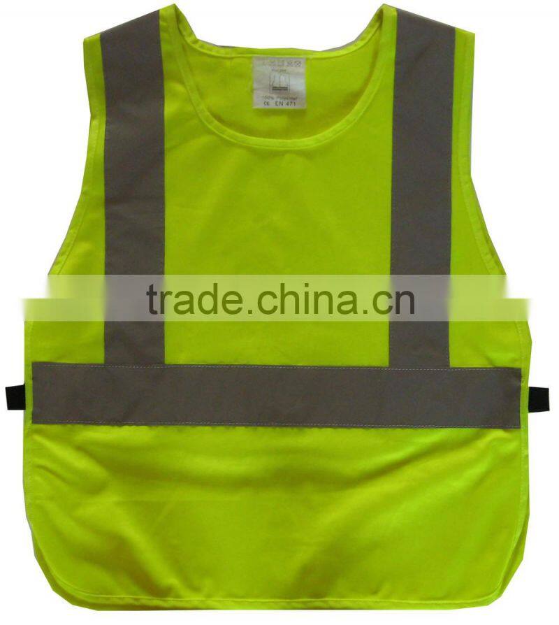 pullover children reflective safety vest with elatic on both side