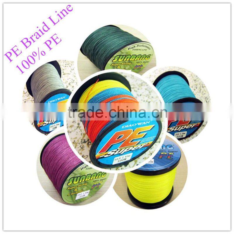 Stock available multifilament 8 weave yellow fishing line