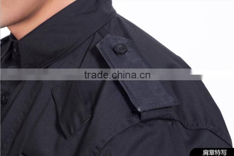 custom short / long sleeve black wearproof security guards uniform