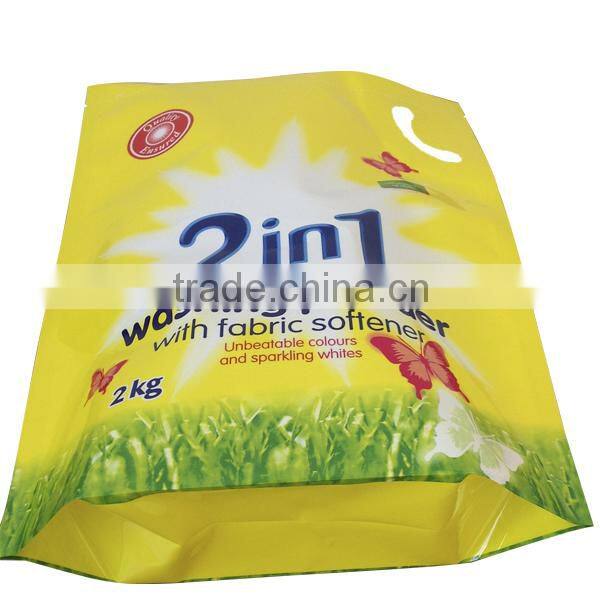 Stand up plastic washing powder bag