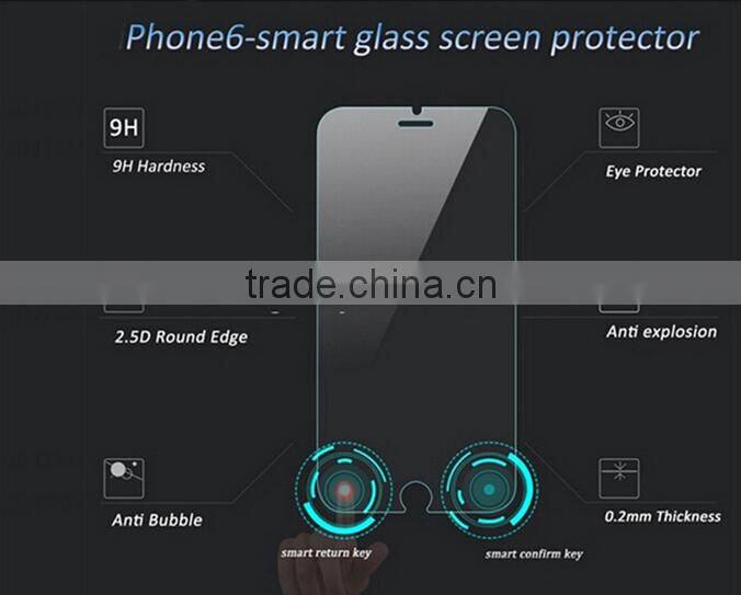 2015 9H Smart glass screen protector for iphone 6 smart tempered glass screen protector for iphone 6 smart tempered glass film