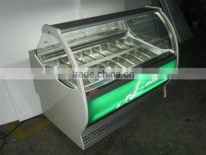 Double-temperature 14pans ice cream showcase