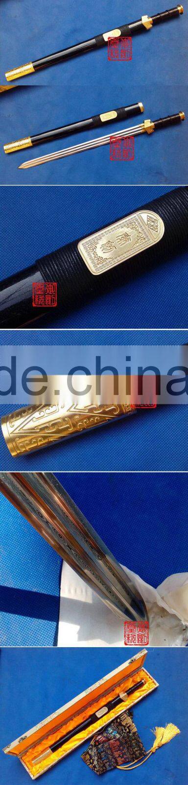Qin Jian paint by hand hundred-beaten steel sheath is not open edge