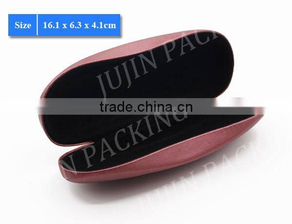YJ-3036 drawing line leather wrapped clamshell style eyeglass case