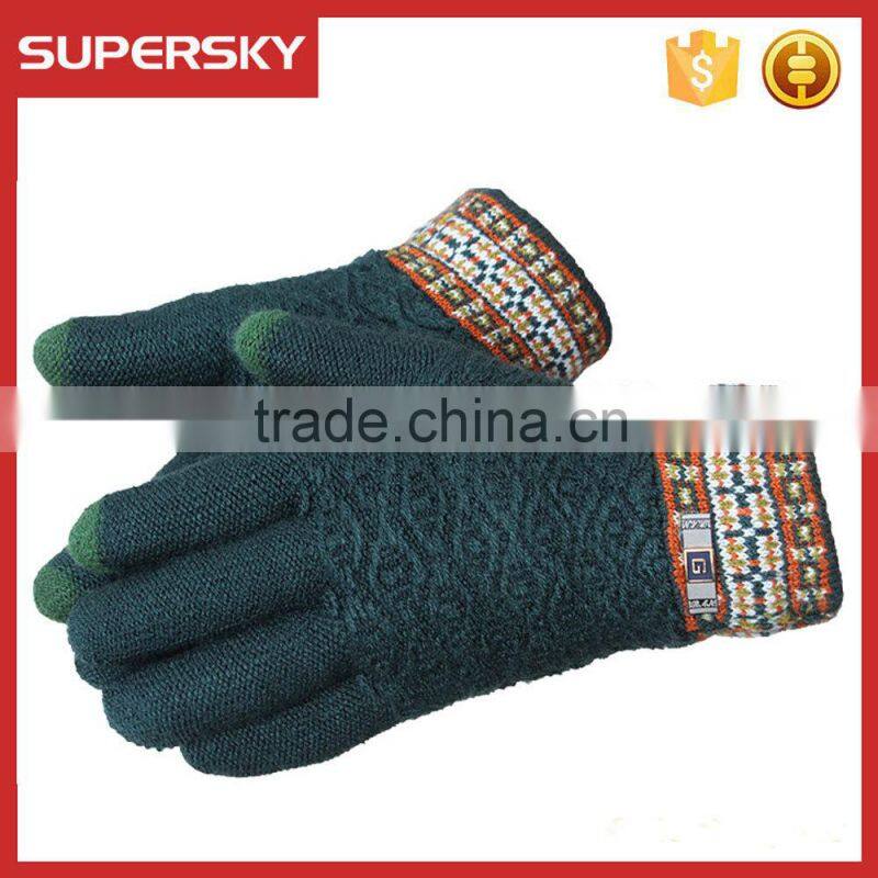 V-356 Plain outdoor crochet winter warmer gloves touch screen gloves magic golves for mobile phone