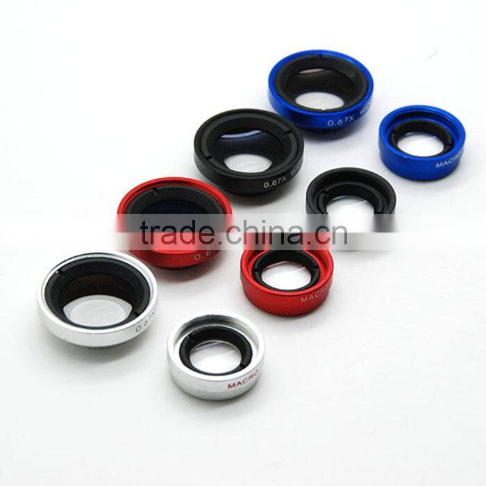 magnifying lens wide angle lens+macro lens+fisheye lens for phone