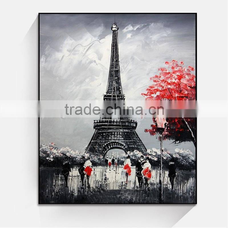 Shu1860 Hand painted paris street scene oil painting Scenery oil painting