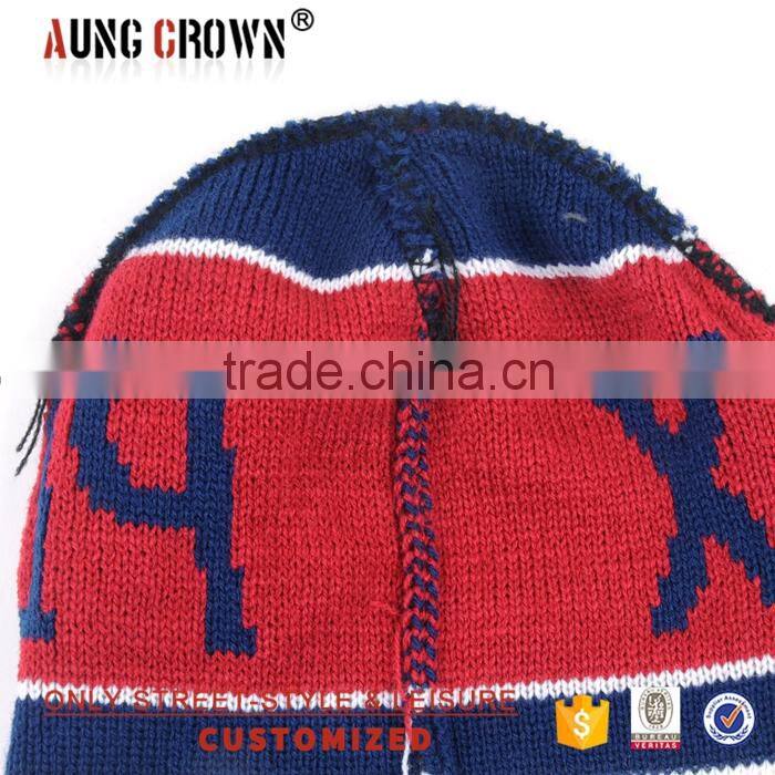 custom knit snow beanie/acrylic knit beanie/100 acrylic jacquard beanie
