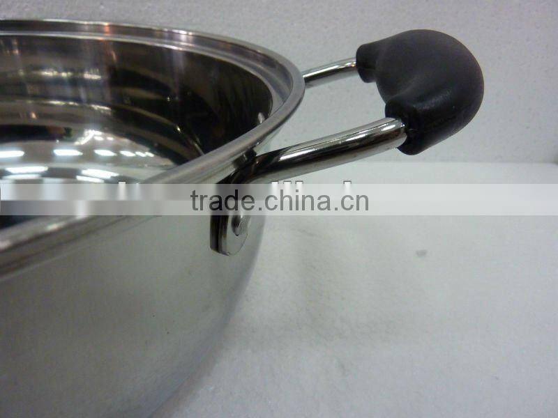 Stainelss Steel Cookwre Hot Pot with Glass Lid